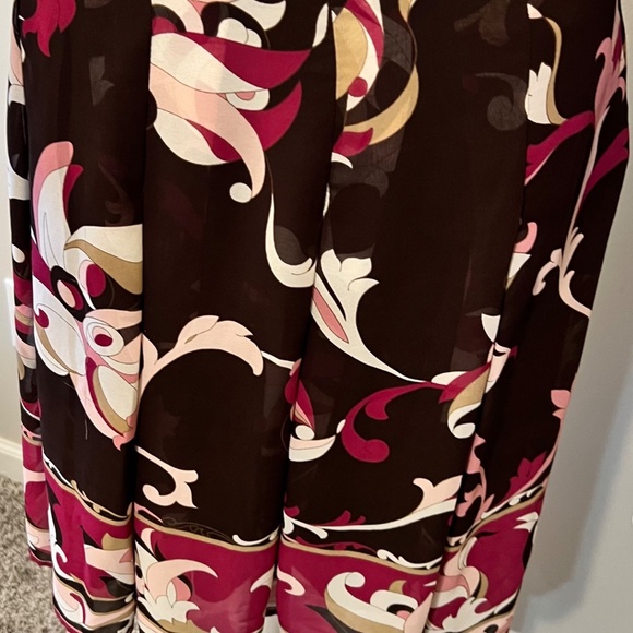 Brown/Pink/Maroon Flowy Paisley skirt Size 14 - Picture 5 of 6